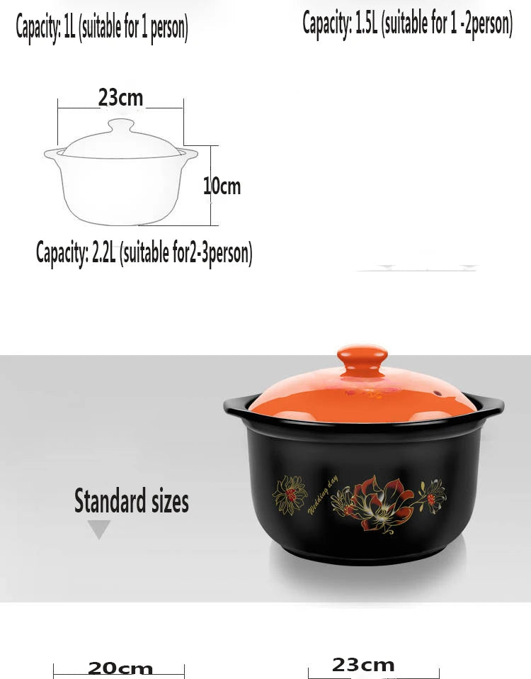 Cocotte Cuisinière Ménage Gaz Marmite À Soupe En Céramique Cocotte Marmite À Soupe Feu Résistant À La Chaleur Pot Hotpot Casseroles De Cuisine Marmites Et