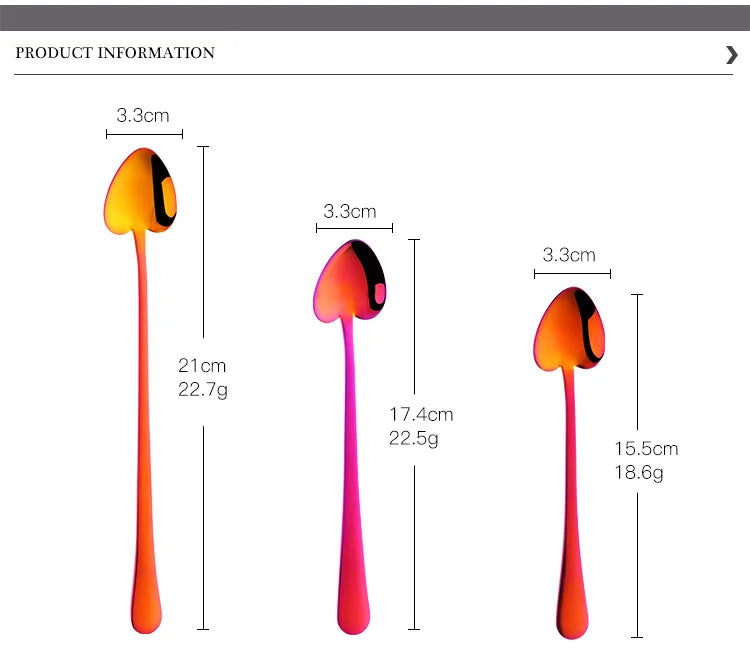 1PC Forme de Coeur En Acier Inoxydable Petite Cuillère À Dessert Thé Café Or Rose Sucre Miel Cuillère À Crème Glacée Vaisselle De Cuisine Couverts