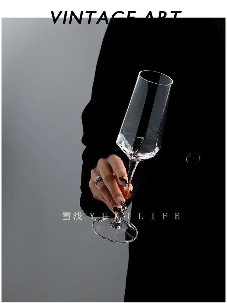 Tasse en verre créative de Phnom Penh, accessoires de bar rétro, verre à cocktail, champagne, vin rouge, gobelet en cristal, tasse à eau, ensemble de vin