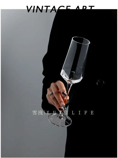 Tasse en verre créative de Phnom Penh, accessoires de bar rétro, verre à cocktail, champagne, vin rouge, gobelet en cristal, tasse à eau, ensemble de vin