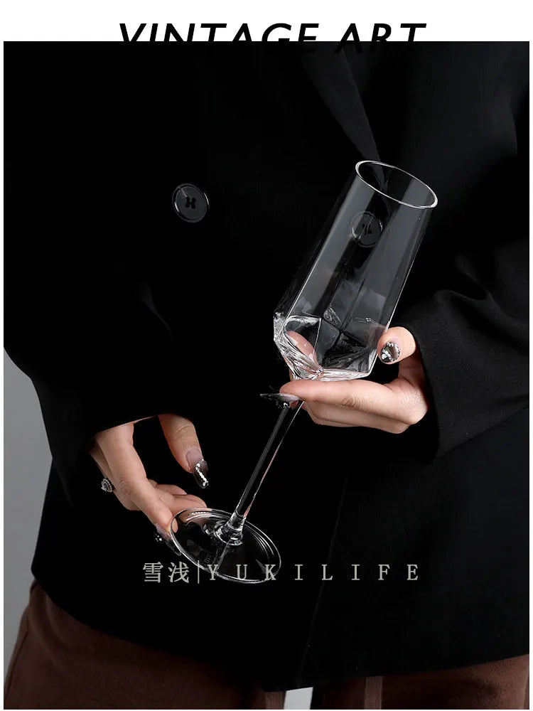 Tasse en verre créative de Phnom Penh, accessoires de bar rétro, verre à cocktail, champagne, vin rouge, gobelet en cristal, tasse à eau, ensemble de vin