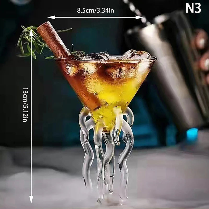 Verre à cocktail créatif en forme d'épine de poisson, gobelet en verre pour bar, KTV, discothèque, fête, tasse à boire, pieuvre, verre à jus de vin en forme d'oiseau