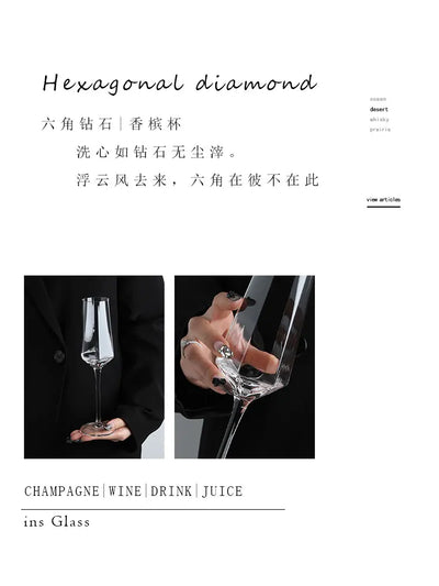 Tasse en verre créative de Phnom Penh, accessoires de bar rétro, verre à cocktail, champagne, vin rouge, gobelet en cristal, tasse à eau, ensemble de vin