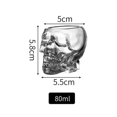 Tasse à thé en verre à tête de mort pour Halloween, tasse à café en cristal transparent, tasse à jus, tasse à boire, bar, club, whisky, vin, bière