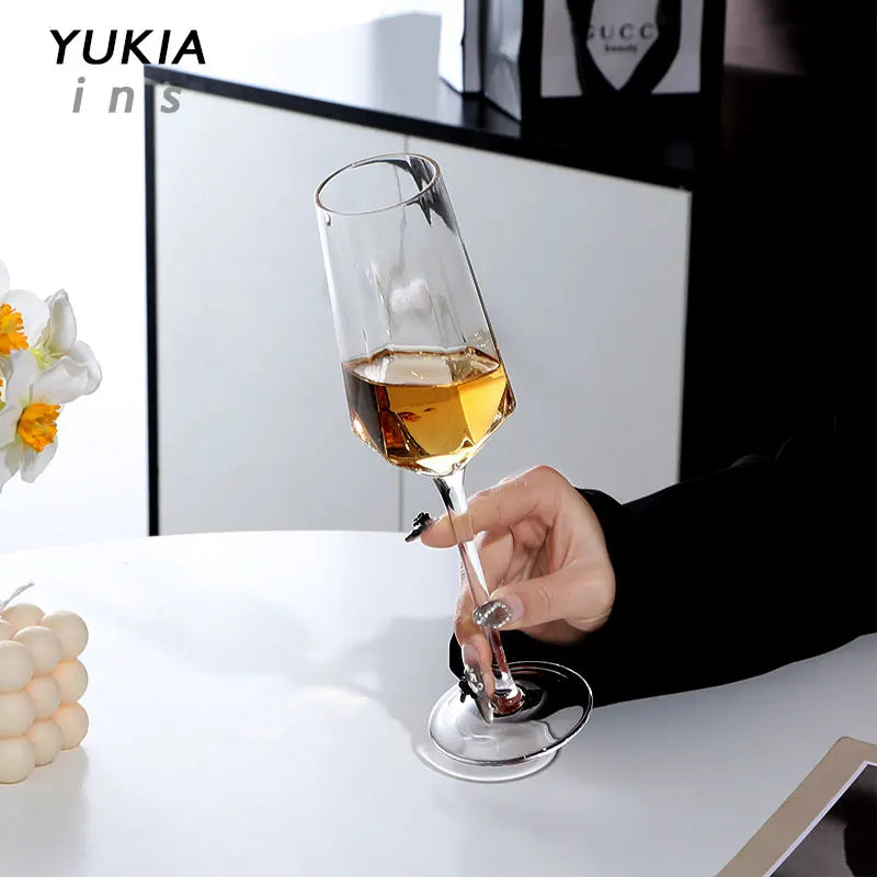 Tasse en verre créative de Phnom Penh, accessoires de bar rétro, verre à cocktail, champagne, vin rouge, gobelet en cristal, tasse à eau, ensemble de vin