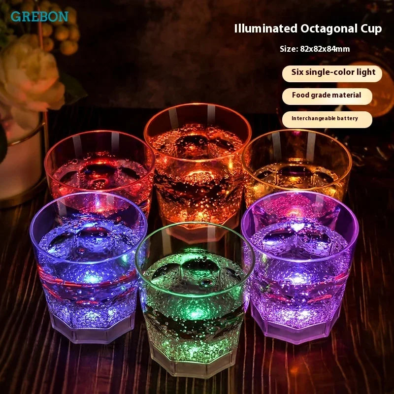 Verre lumineux à LED clignotant pour boissons, festival, Noël, vin, bière, whisky, pour bars, KTV, fête