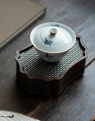 100 ml peint à la main orchidée céramique Gaiwan luxe gourde bols en porcelaine soupière à thé ménage thé infusion couverture bol cafés ornement