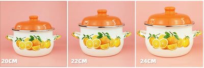 Marmite en émail orange, marmite, marmite, ustensiles de cuisine pour poêles de cuisine, flamme nue à induction, universelle