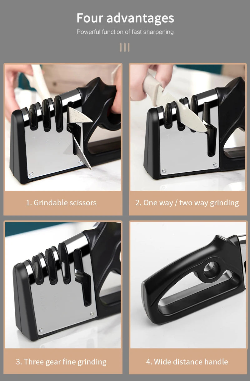Aiguiseurs de cuisine Aiguiseur rapide ménager Aiguiseurs de couteaux de cuisine portatifs Outil d'affûtage multifonctionnel pour couteaux