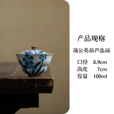 100 ml peint à la main orchidée céramique Gaiwan luxe gourde bols en porcelaine soupière à thé ménage thé infusion couverture bol cafés ornement