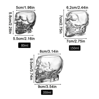 Tasse à thé en verre à tête de mort pour Halloween, tasse à café en cristal transparent, tasse à jus, tasse à boire, bar, club, whisky, vin, bière