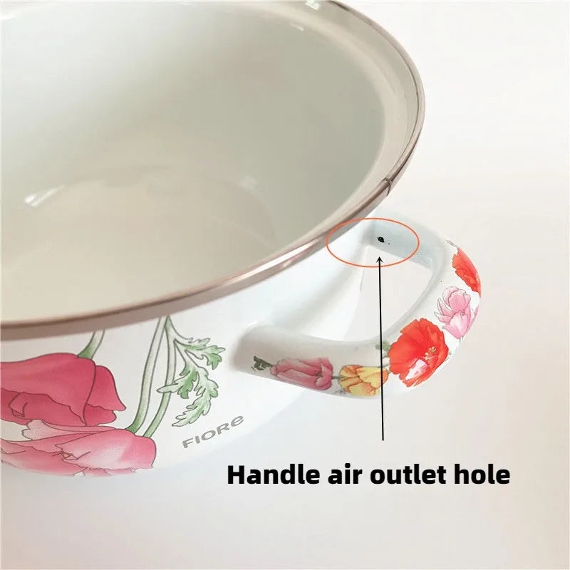 Marmite en émail orange, marmite, marmite, ustensiles de cuisine pour poêles de cuisine, flamme nue à induction, universelle