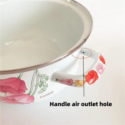 Marmite en émail orange, marmite, marmite, ustensiles de cuisine pour poêles de cuisine, flamme nue à induction, universelle