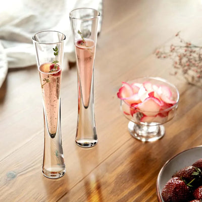 Flûtes à champagne Ereganto Flûtes à paillettes Tasses transparentes Vin à bulles Tulipe Cocktail pour bar Fête Cadeau Mariage Verres à vin pétillant