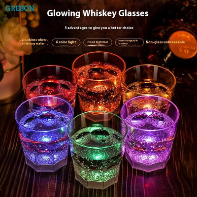 Verre lumineux à LED clignotant pour boissons, festival, Noël, vin, bière, whisky, pour bars, KTV, fête