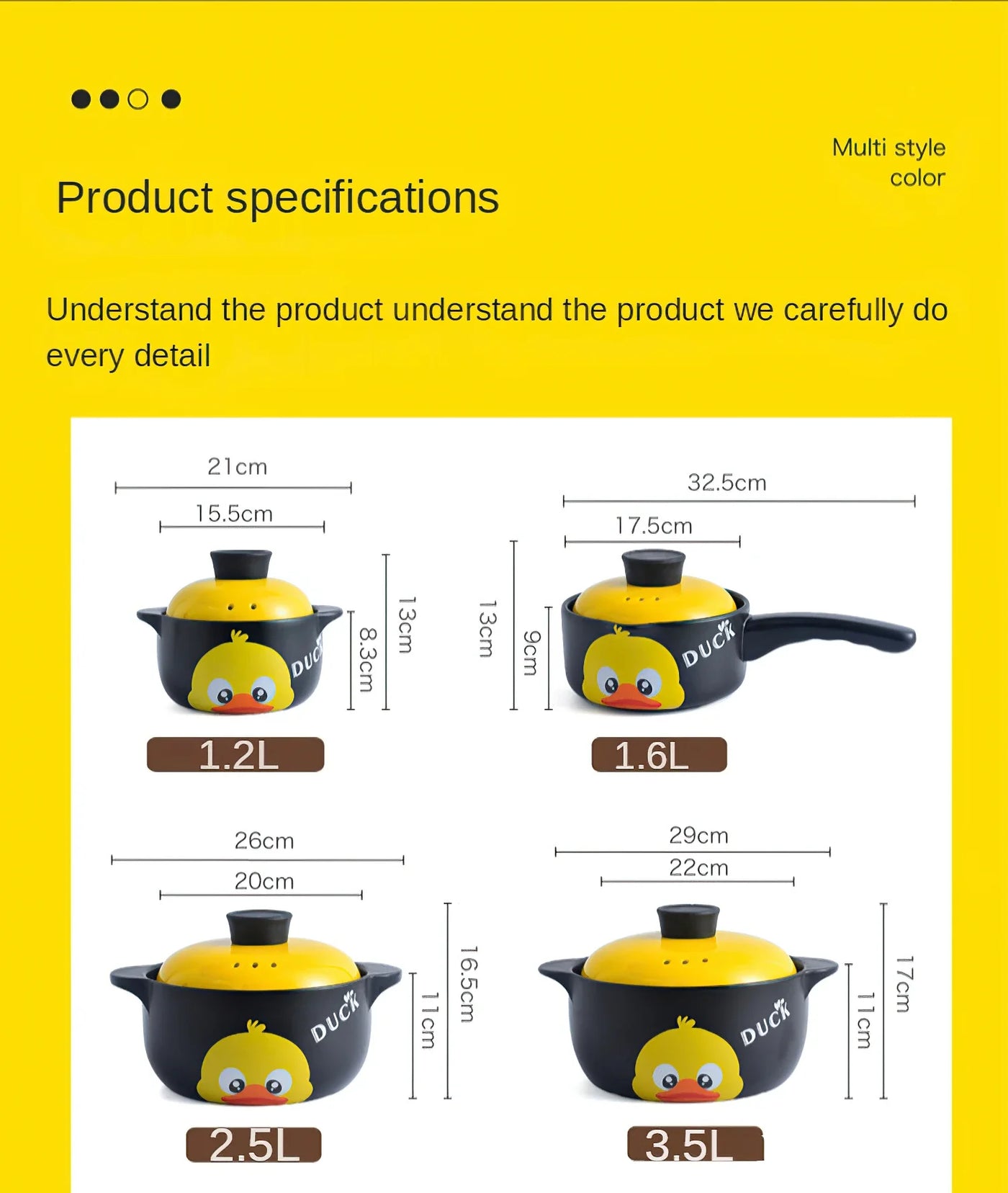 Casserole en céramique grande marmite à soupe haute température en forme de canard jaune casserole de cuisson ragoût cuisinière à gaz 1-8L ustensiles de cuisine ménagers