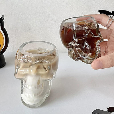 Tasse à thé en verre à tête de mort pour Halloween, tasse à café en cristal transparent, tasse à jus, tasse à boire, bar, club, whisky, vin, bière