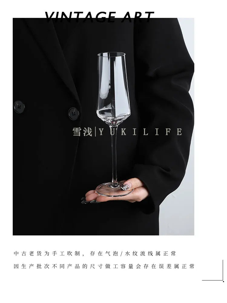 Tasse en verre créative de Phnom Penh, accessoires de bar rétro, verre à cocktail, champagne, vin rouge, gobelet en cristal, tasse à eau, ensemble de vin