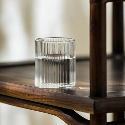 Lot de 6/4/2/1 tasses à café en verre côtelé japonais, résistantes à la chaleur, transparentes, pour la maison, pour boire du jus, de l'eau, de la bière, du vin