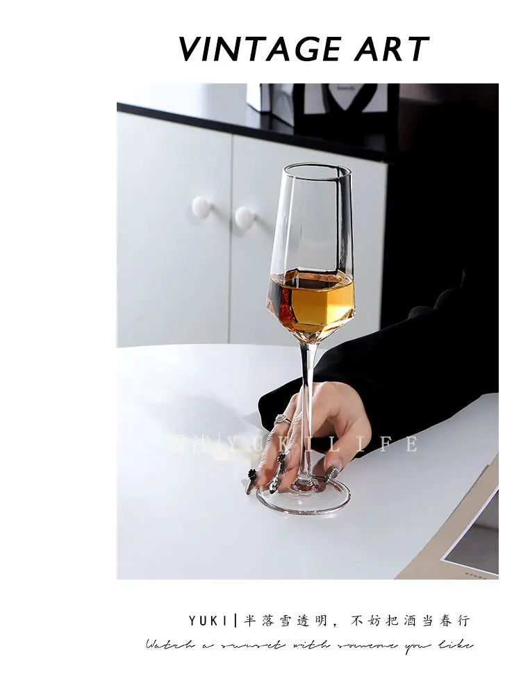 Tasse en verre créative de Phnom Penh, accessoires de bar rétro, verre à cocktail, champagne, vin rouge, gobelet en cristal, tasse à eau, ensemble de vin