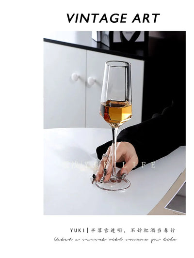 Tasse en verre créative de Phnom Penh, accessoires de bar rétro, verre à cocktail, champagne, vin rouge, gobelet en cristal, tasse à eau, ensemble de vin