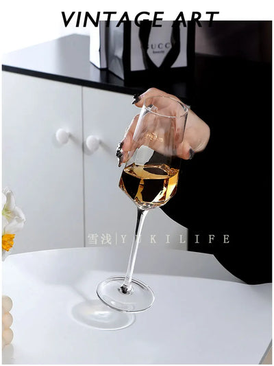 Tasse en verre créative de Phnom Penh, accessoires de bar rétro, verre à cocktail, champagne, vin rouge, gobelet en cristal, tasse à eau, ensemble de vin