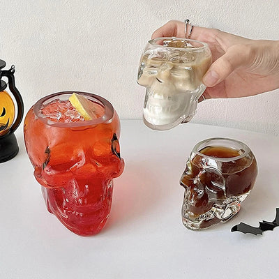 Tasse à thé en verre à tête de mort pour Halloween, tasse à café en cristal transparent, tasse à jus, tasse à boire, bar, club, whisky, vin, bière