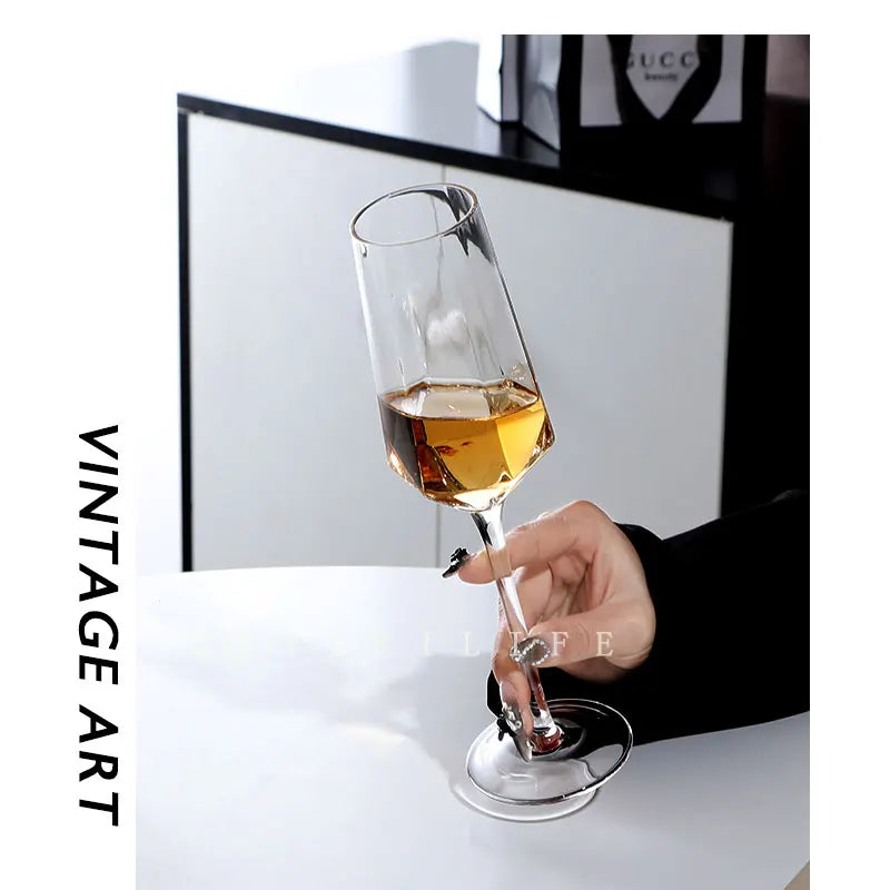 Tasse en verre créative de Phnom Penh, accessoires de bar rétro, verre à cocktail, champagne, vin rouge, gobelet en cristal, tasse à eau, ensemble de vin