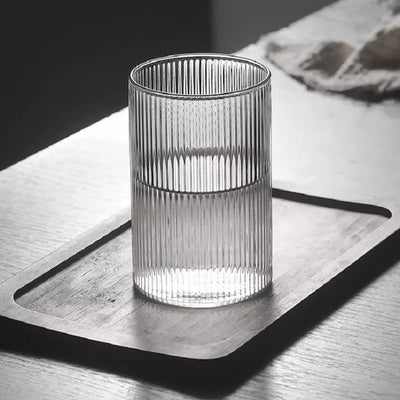 Lot de 6/4/2/1 tasses à café en verre côtelé japonais, résistantes à la chaleur, transparentes, pour la maison, pour boire du jus, de l'eau, de la bière, du vin