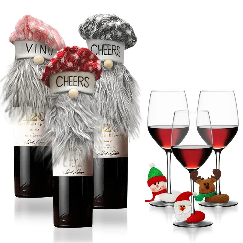 Ensemble de bouteilles de vin de Noël de haute qualité, décoration de sécurité décorative, meilleure vente, charmante demande, décoration de salle de bain, fournitures pour la maison